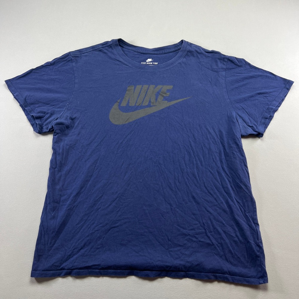 Nike T Shirt Mens Extra Large Blue Graphic Athletic Cut Crew Neck Short Sleeve